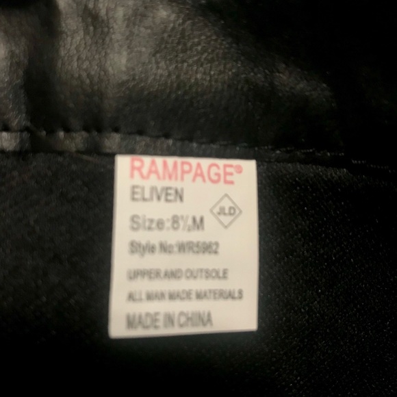 Black Knee High Heeled Rampage Boots - Picture 5 of 5